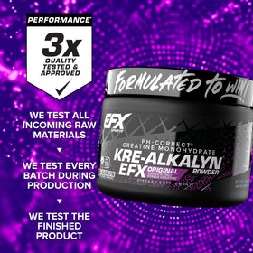Kre-Alkalyn EFX entourée d'ingrédients naturels