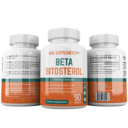 KRK SUPPLEMENTS Beta Sitosterol 800mg capsules avec arrière-plan naturel