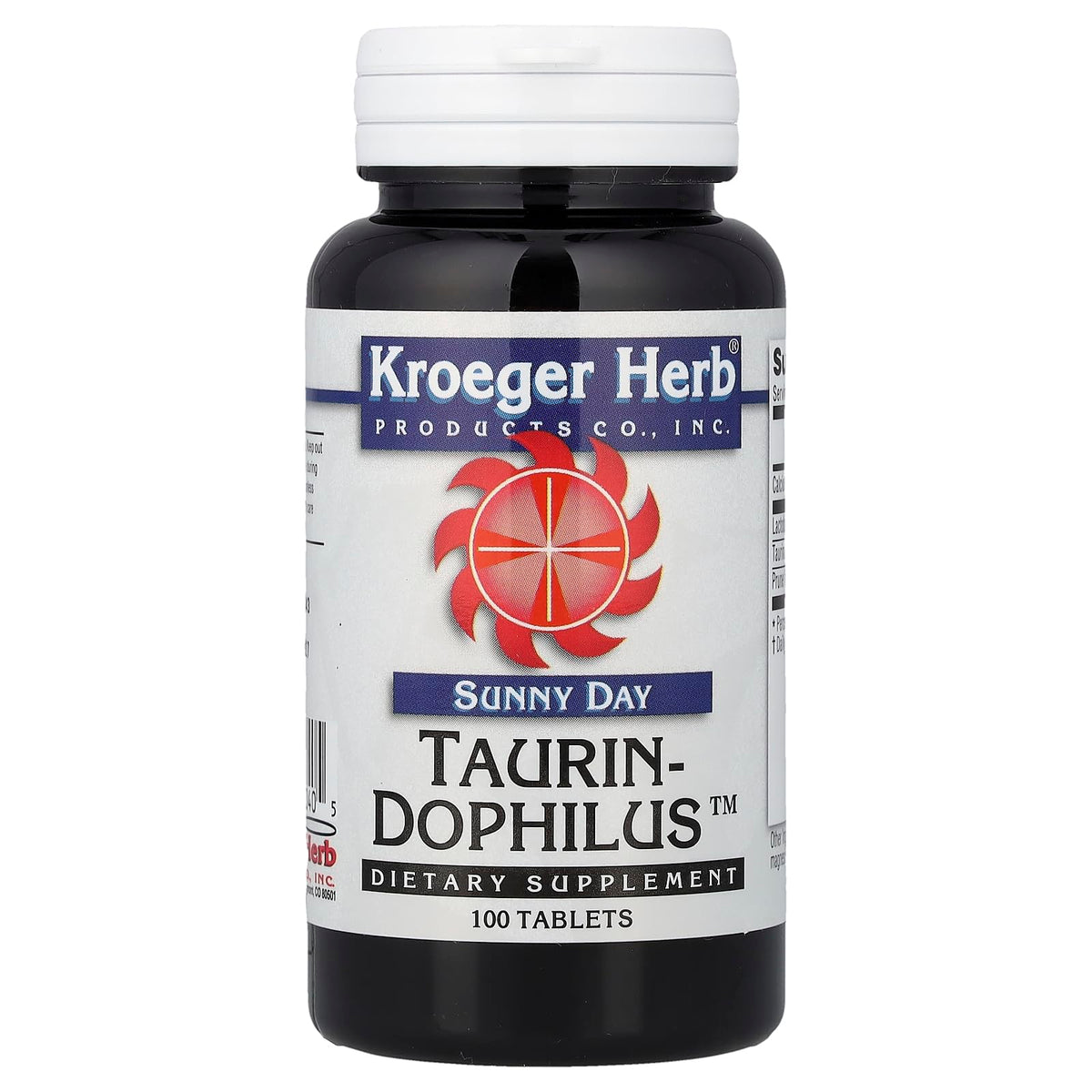 Kroeger Herb Taurine Dophilus 100 comprimés vue de face