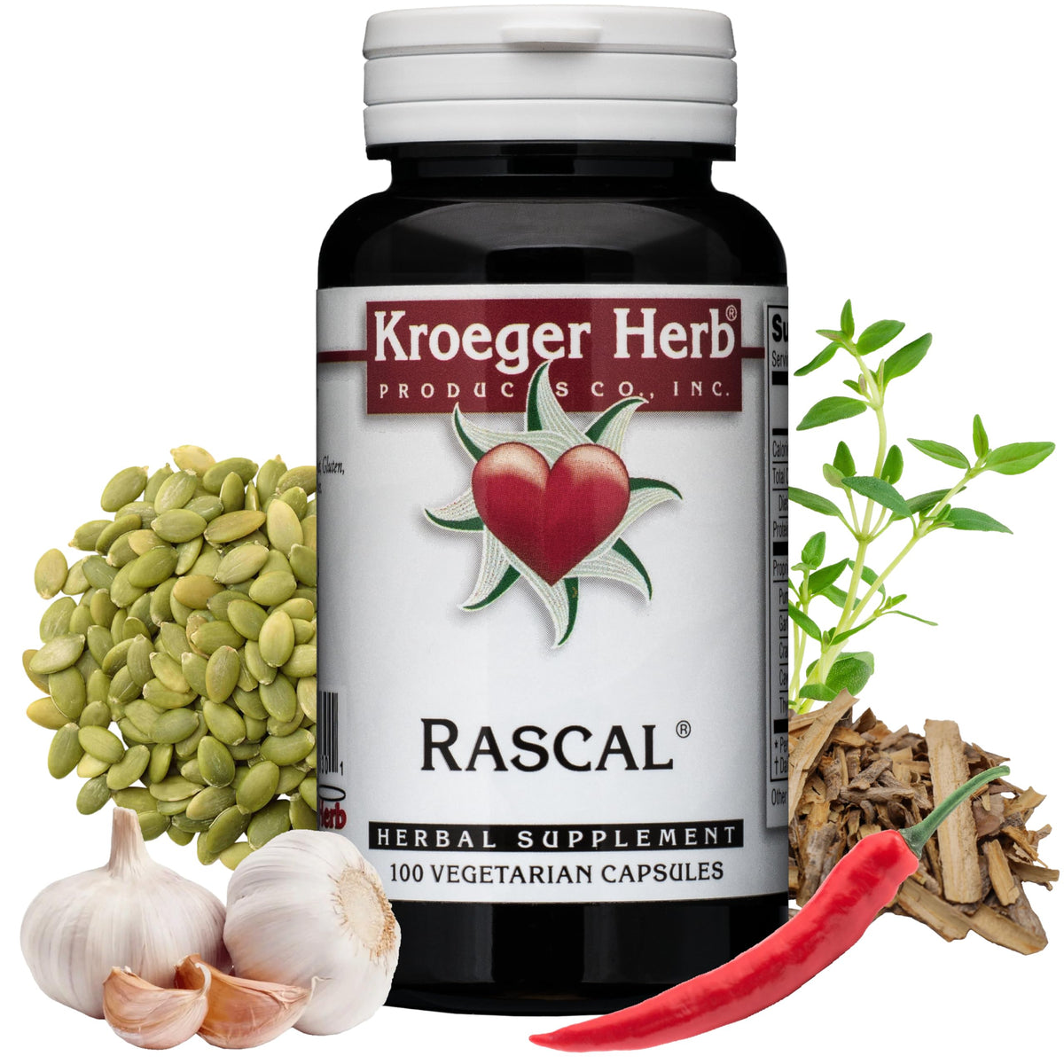 Kroeger Rascal complément alimentaire en capsules, 82g, vue avant