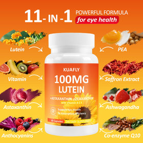 KUAFLY Compléments Alimentaires Luteine et Zeaxanthine 50MG, étiquette des ingrédients