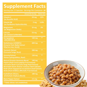 KUAFLY Nattokinase 12000 FU 600mg capsules back view