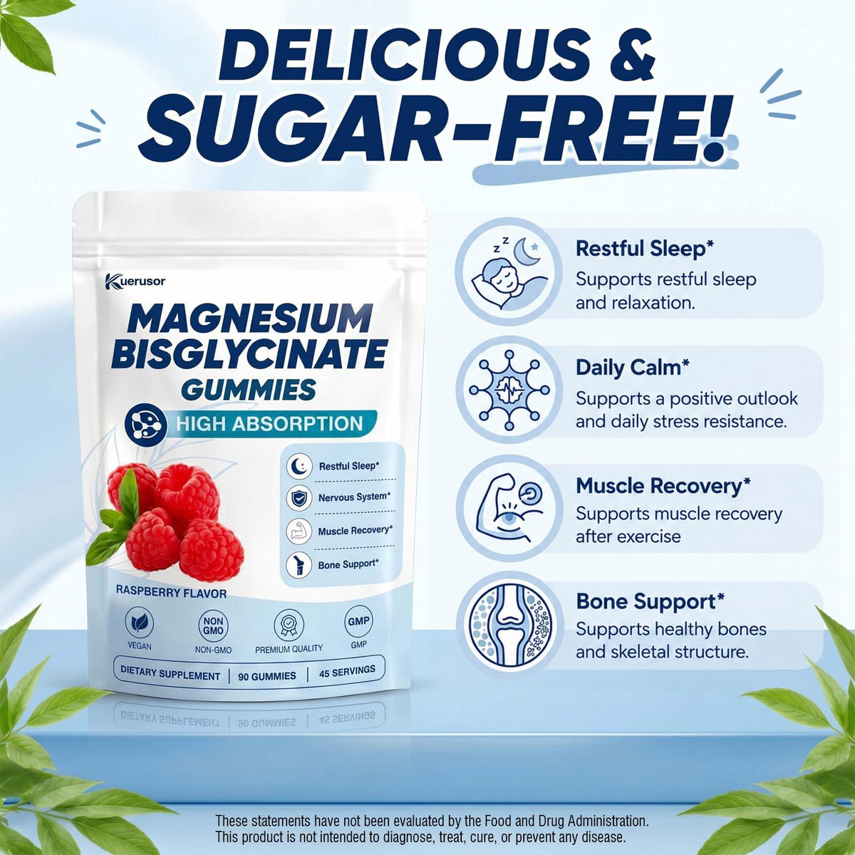 Kuerusor Gummies de Magnésium Bisglycinate 400mg, vue de côté