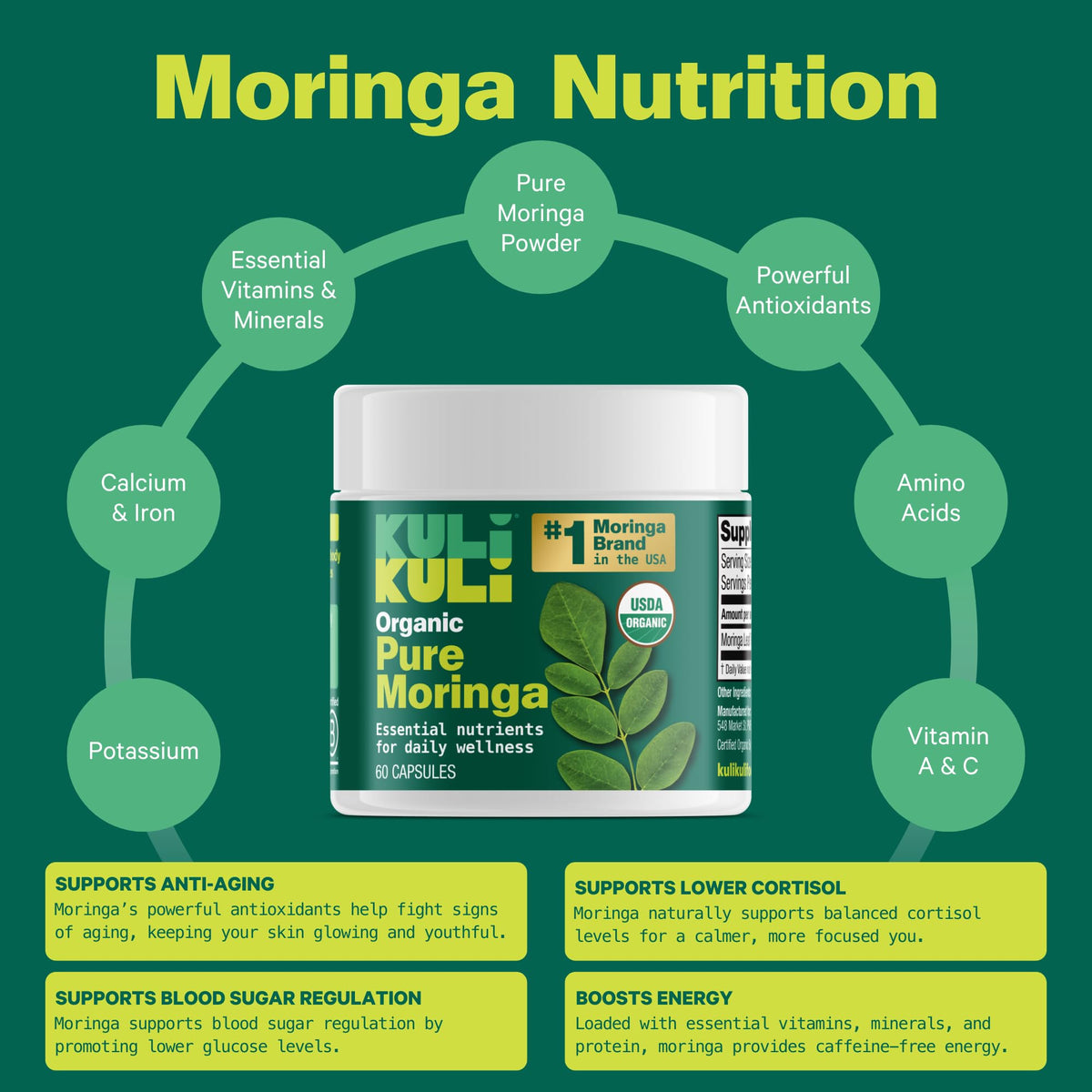 Kuli Kuli capsules de moringa bio, présentation du produit
