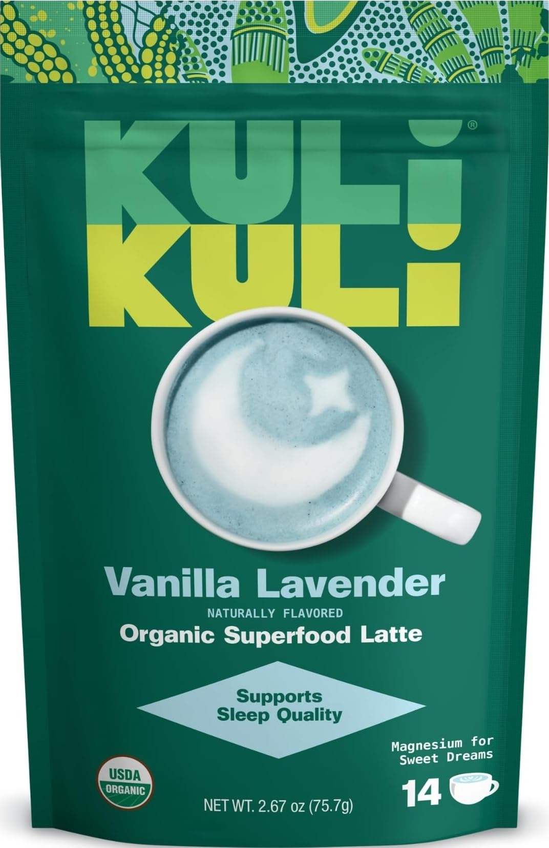 Kuli Kuli Latte Superfood Vanille Lavande 82g - emballage avant