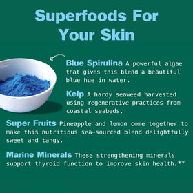Kuli Kuli Marine Glow Poudre Superfood Bio 6 oz, ingrédients sur l'emballage