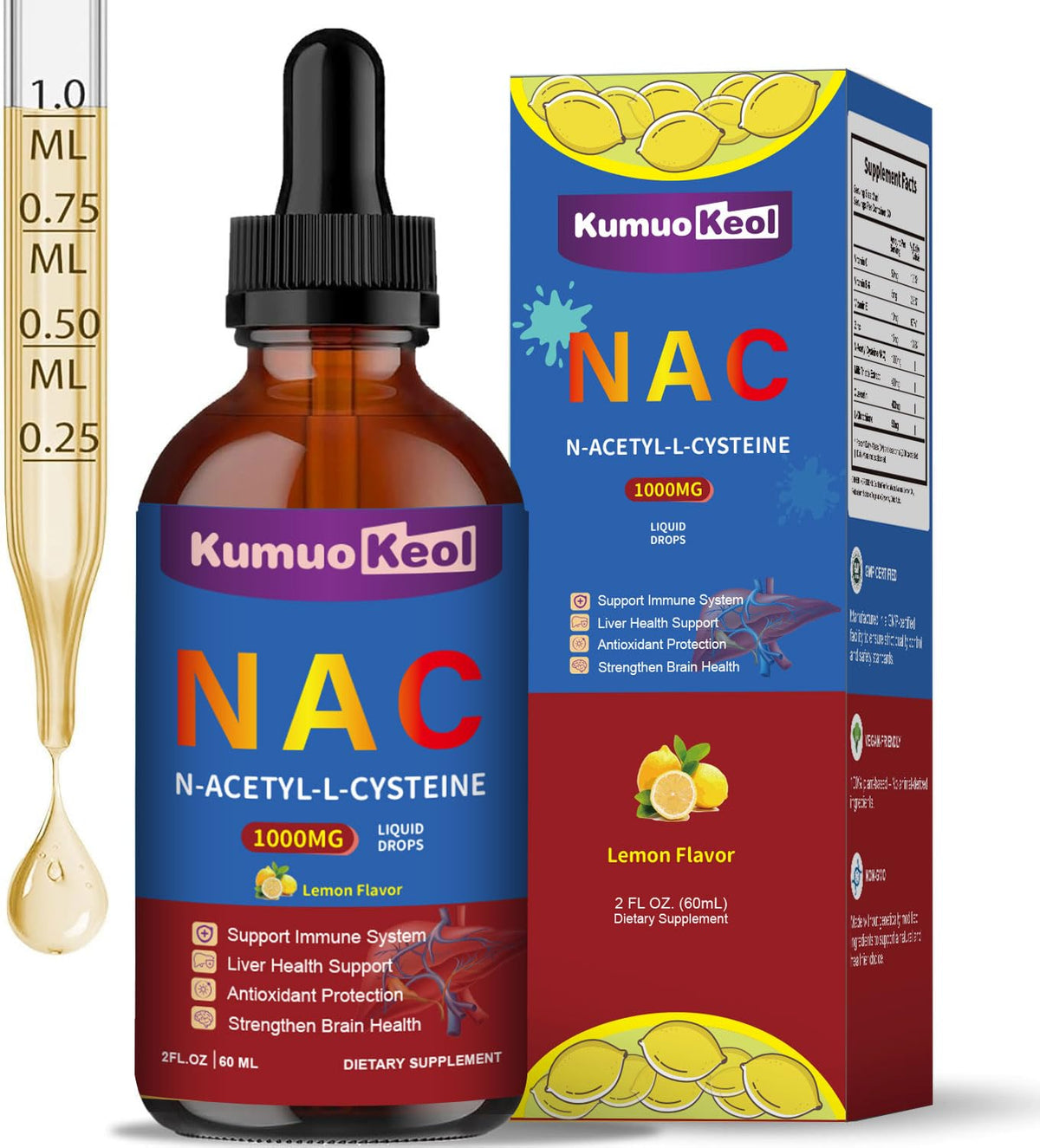 KumuoKeol Complément NAC Liquide 1000mg flacon avant