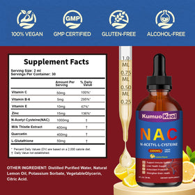 KumuoKeol Complément NAC Liquide 1000mg gouttes avec étiquette