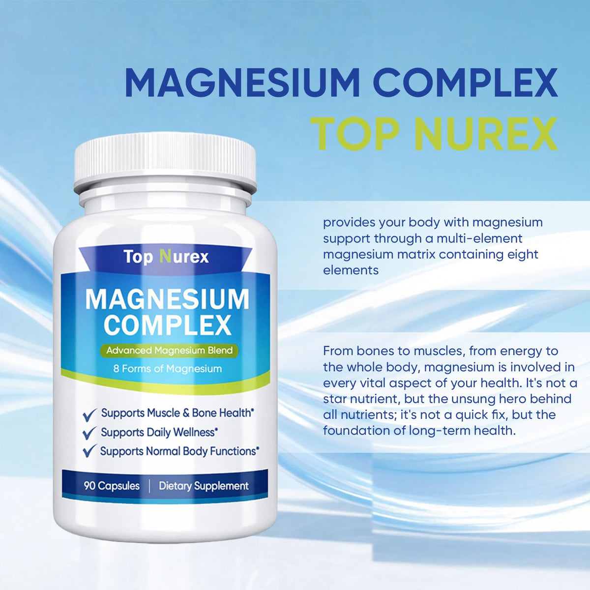 Kunnozz Complexe de Magnésium capsules sur une table