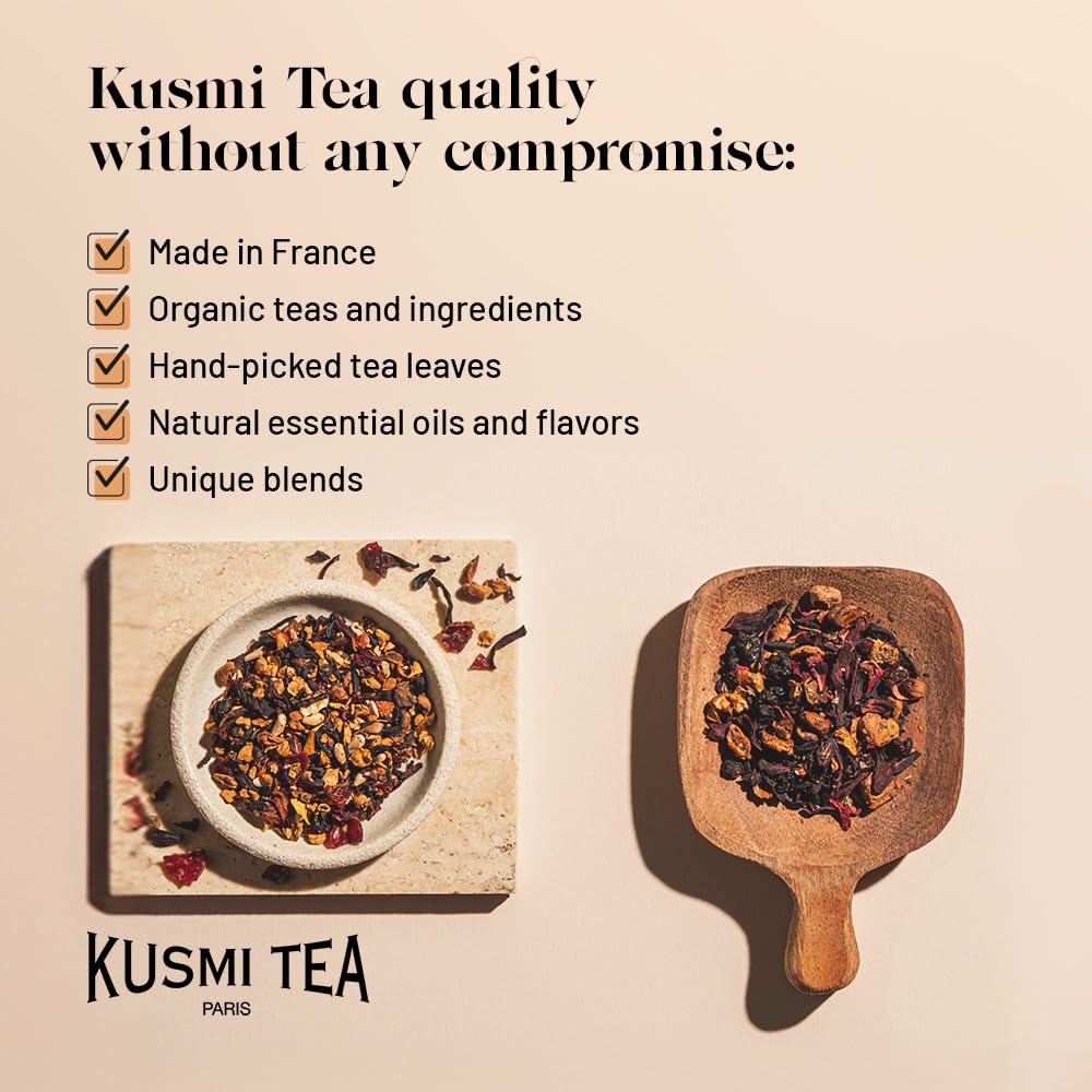 KUSMI TEA logo sur la boîte de thé