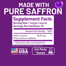 Kwala Nutrition Compléments Alimentaires Safran 88,5 mg Étiquette détaillée