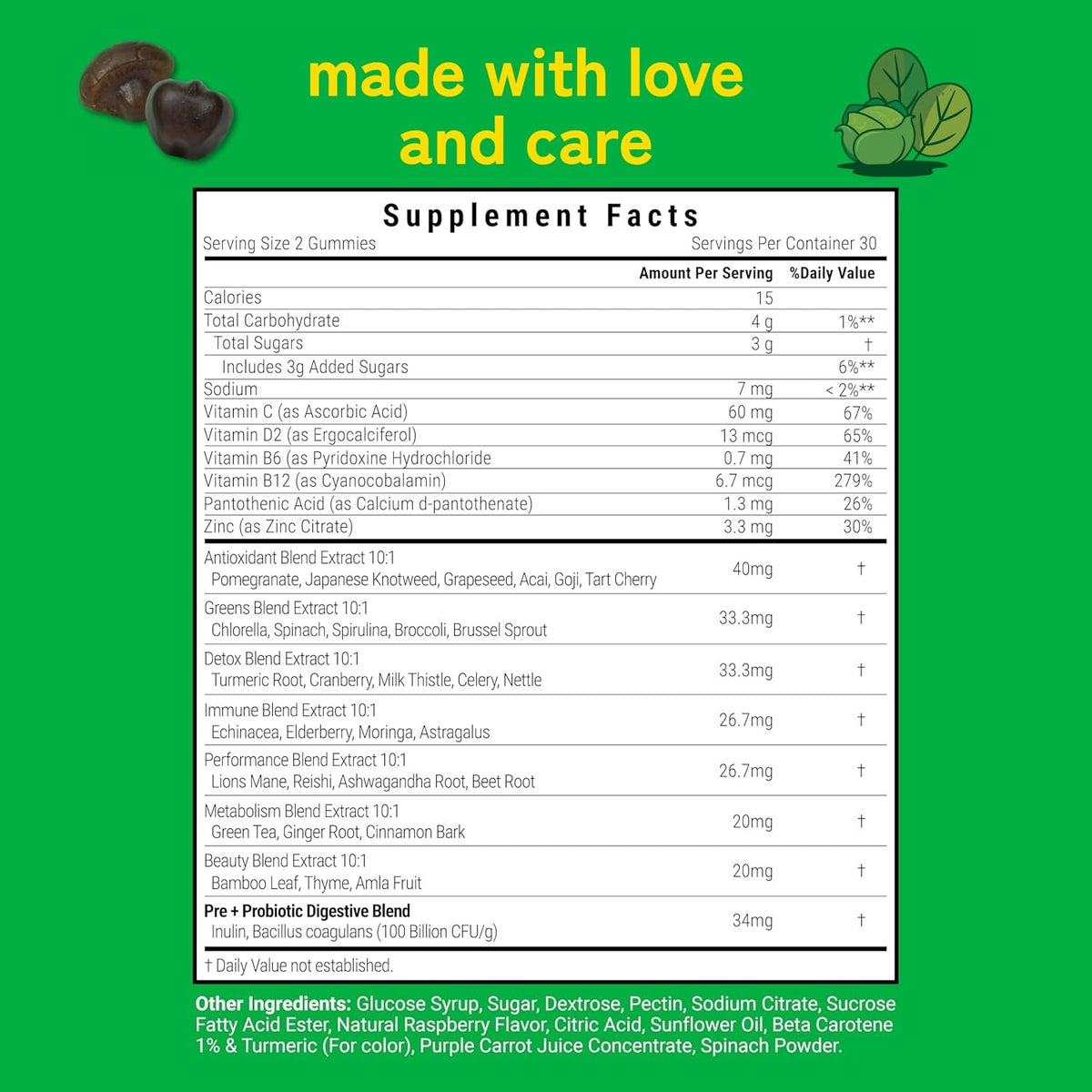 Kwala Nutrition Gummies Super Greens 60 Gummies vue de côté