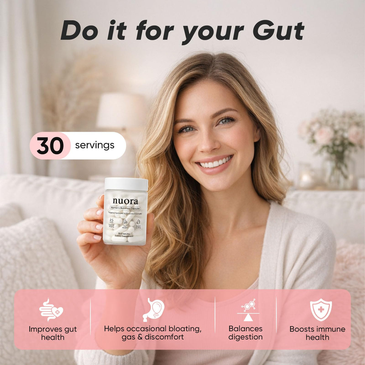 KXVUDE capsules Nuora Santé Intestinale 90 capsules avec d'autres compléments