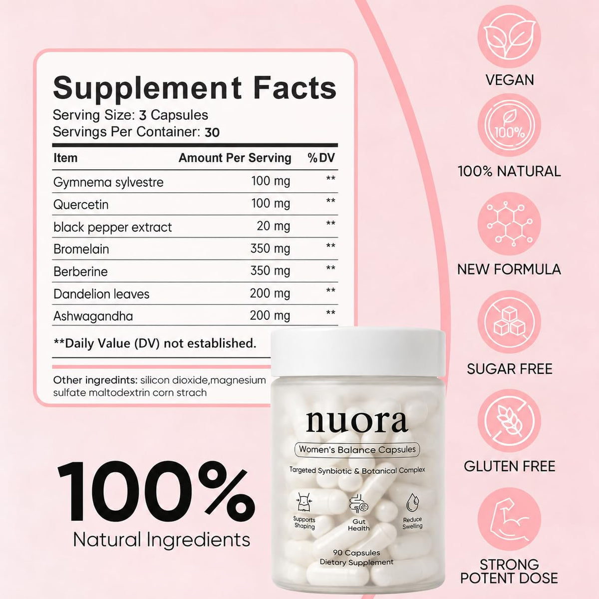 KXVUDE capsules Nuora Santé Intestinale 90 capsules sur une table