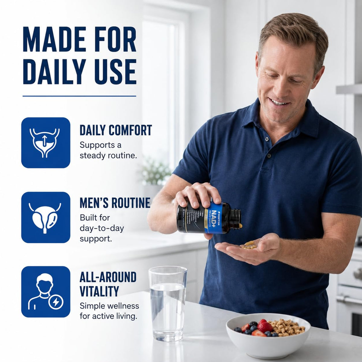 KXVUDE Compléments Alimentaires NAD+ 60 capsules vue de dos