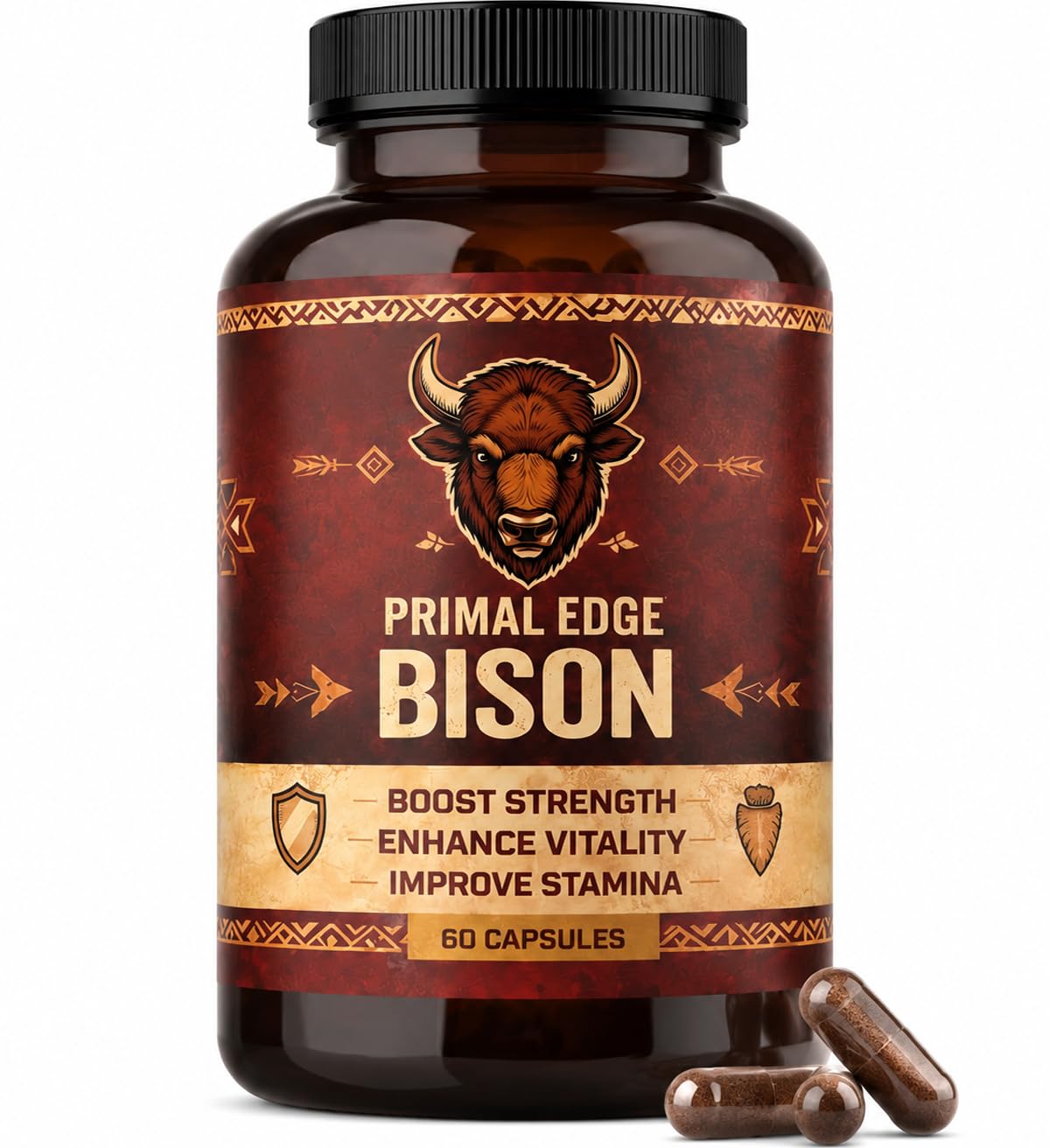 Kymezol Primal Edge Bison 60 capsules vue de face