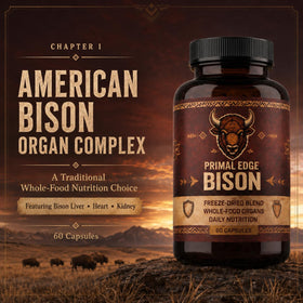 Kymezol Primal Edge Bison capsules ouvertes sur une surface