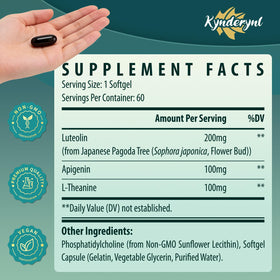 Kynderynl Luteoline 200mg flacon avec nature en arrière-plan