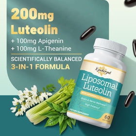 Kynderynl Luteoline 200mg gélule douce sur fond blanc