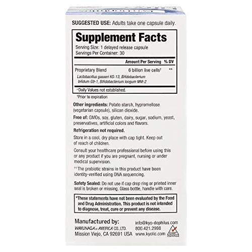 Kyo-Dophilus Fifty+ Probiotique étiquette de la boîte