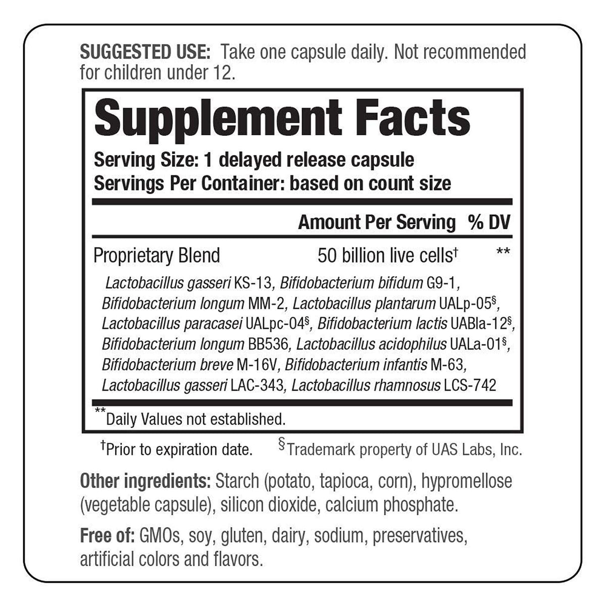 Kyo-Dophilus Probiotic Max capsule vue de près