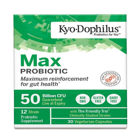 Kyo-Dophilus Probiotic Max sur une table avec des plantes