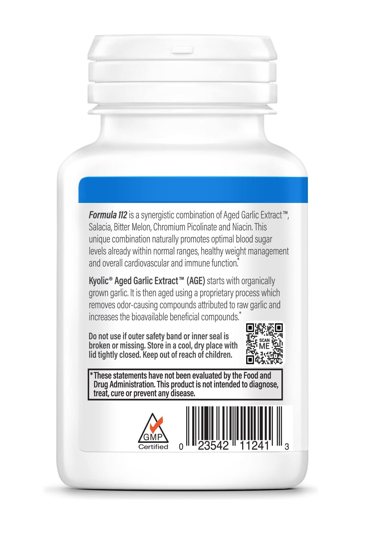 Kyolic Aged Garlic Extract 100 capsules avec deux capsules à côté