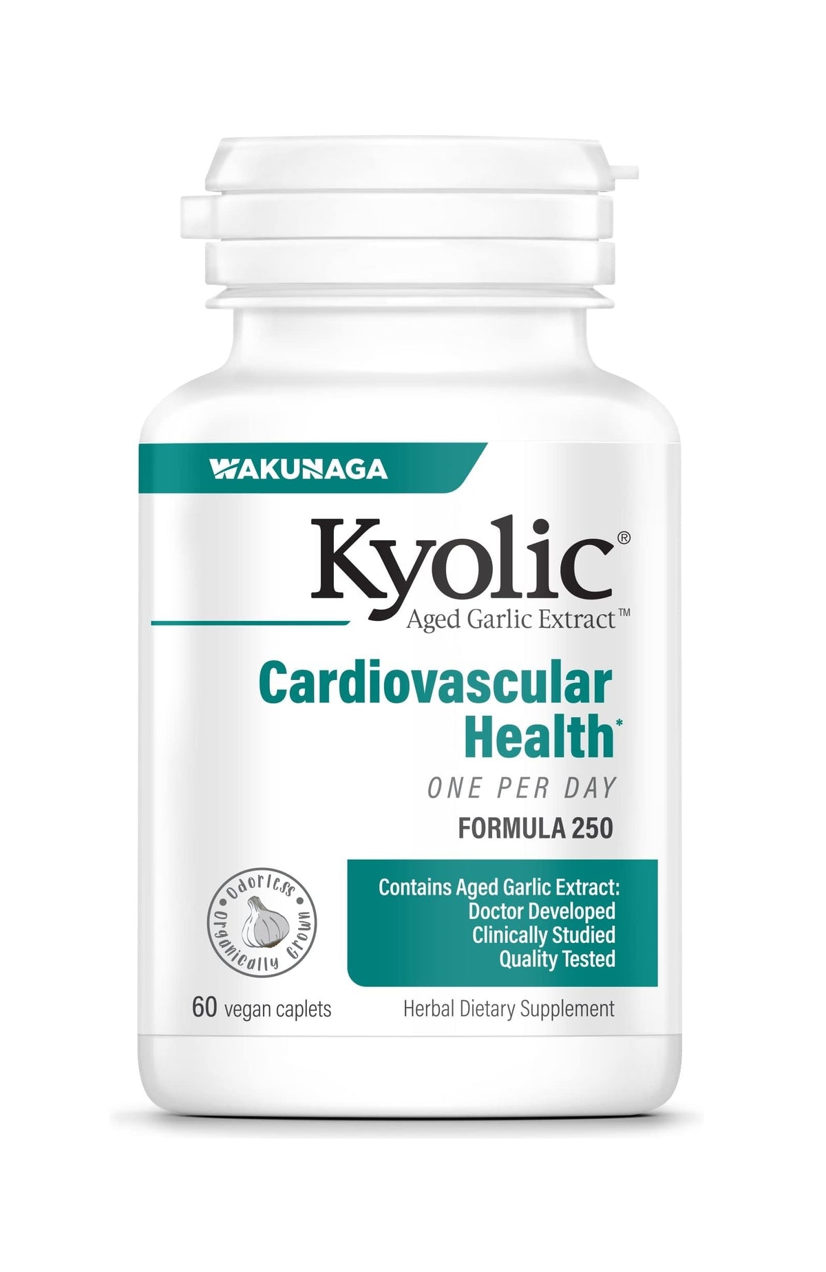 Kyolic Aged Garlic Extract Formula 250, gélules végétales en emballage