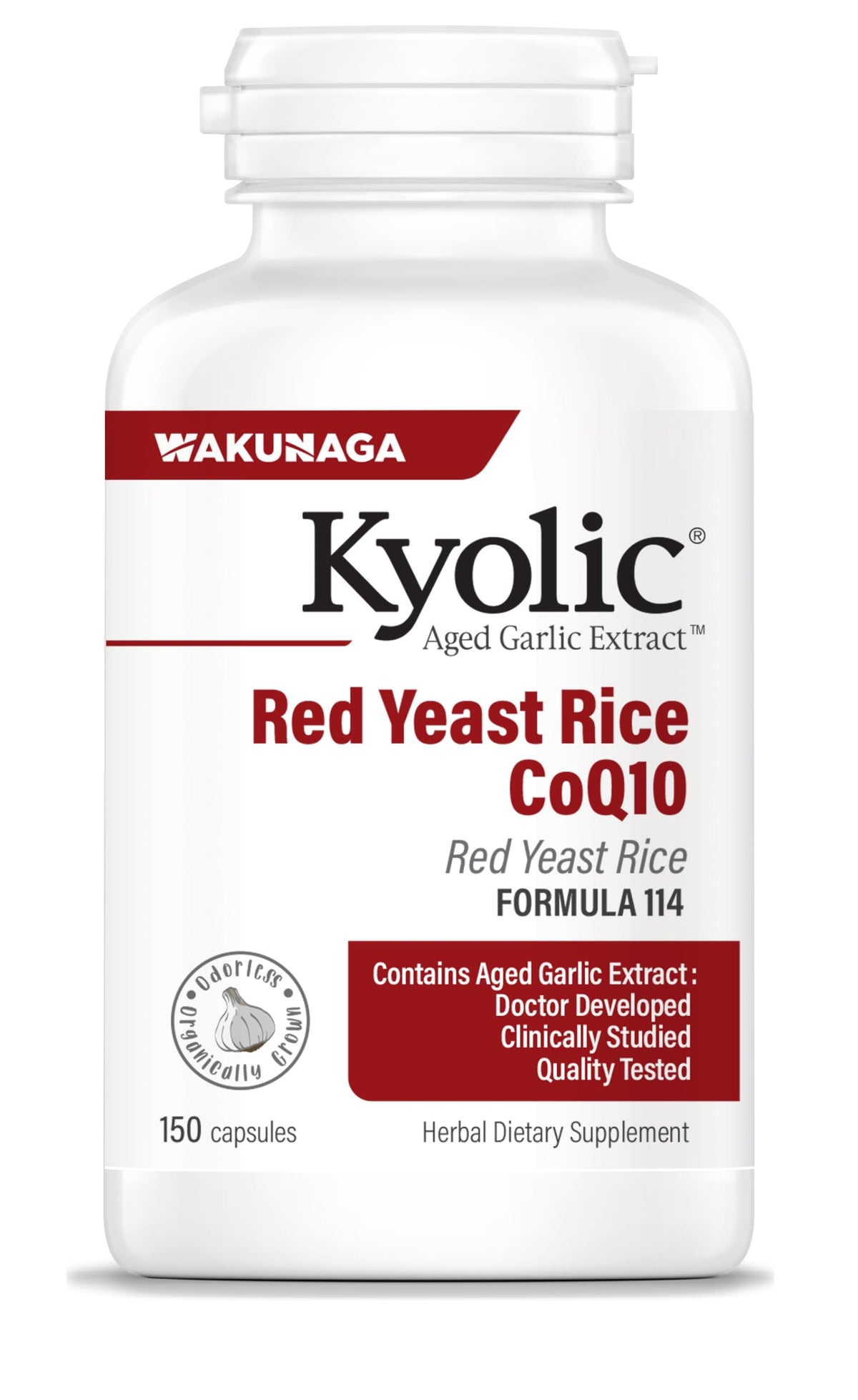 Kyolic Aged Garlic Extract Red Yeast Rice CoQ10 150 gélules vue de face
