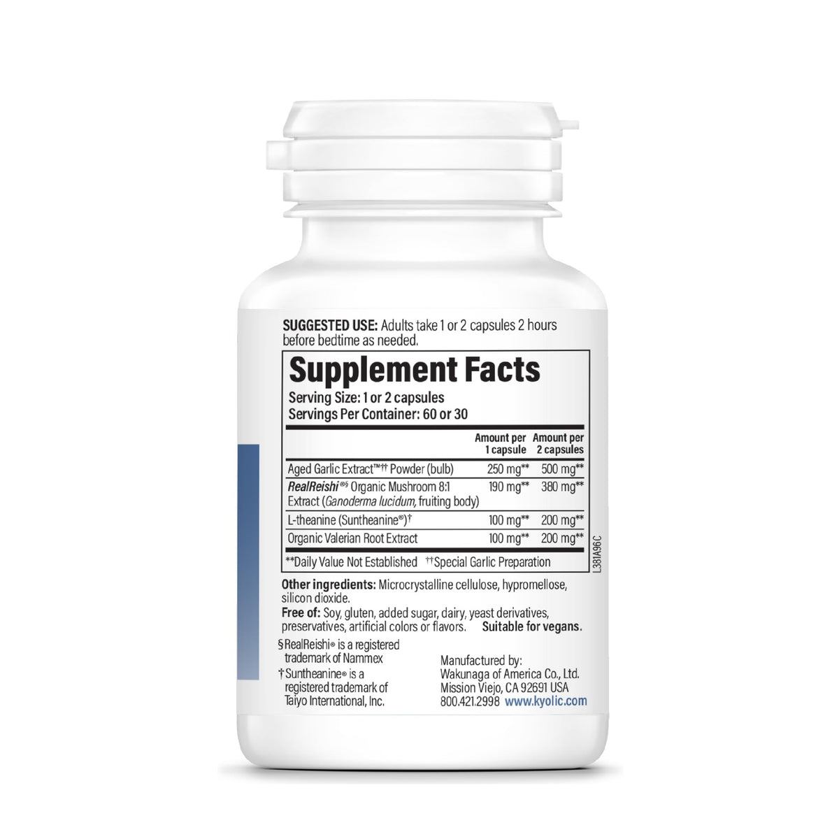 Kyolic Champignons de Sommeil+ 60 capsules packaging