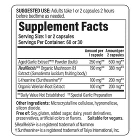 Kyolic Champignons de Sommeil+ 60 capsules vue arrière