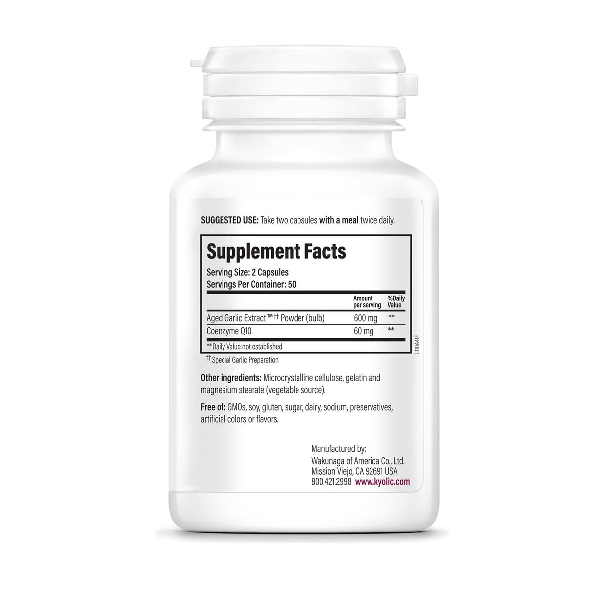 Kyolic CoQ10 Formule 110 capsules en gros plan