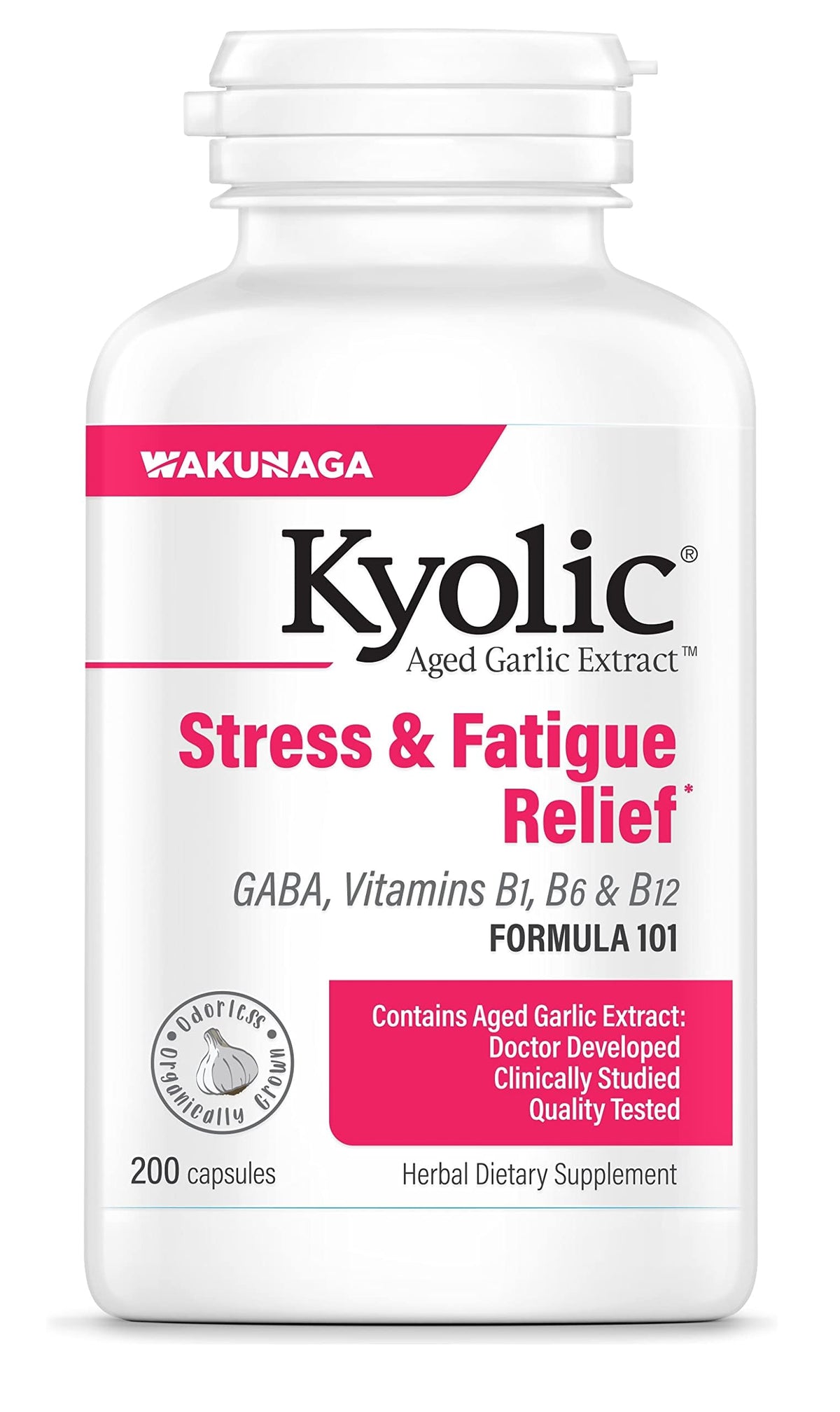 Kyolic Extrait Aged Garlic 200 Capsules, vue de face