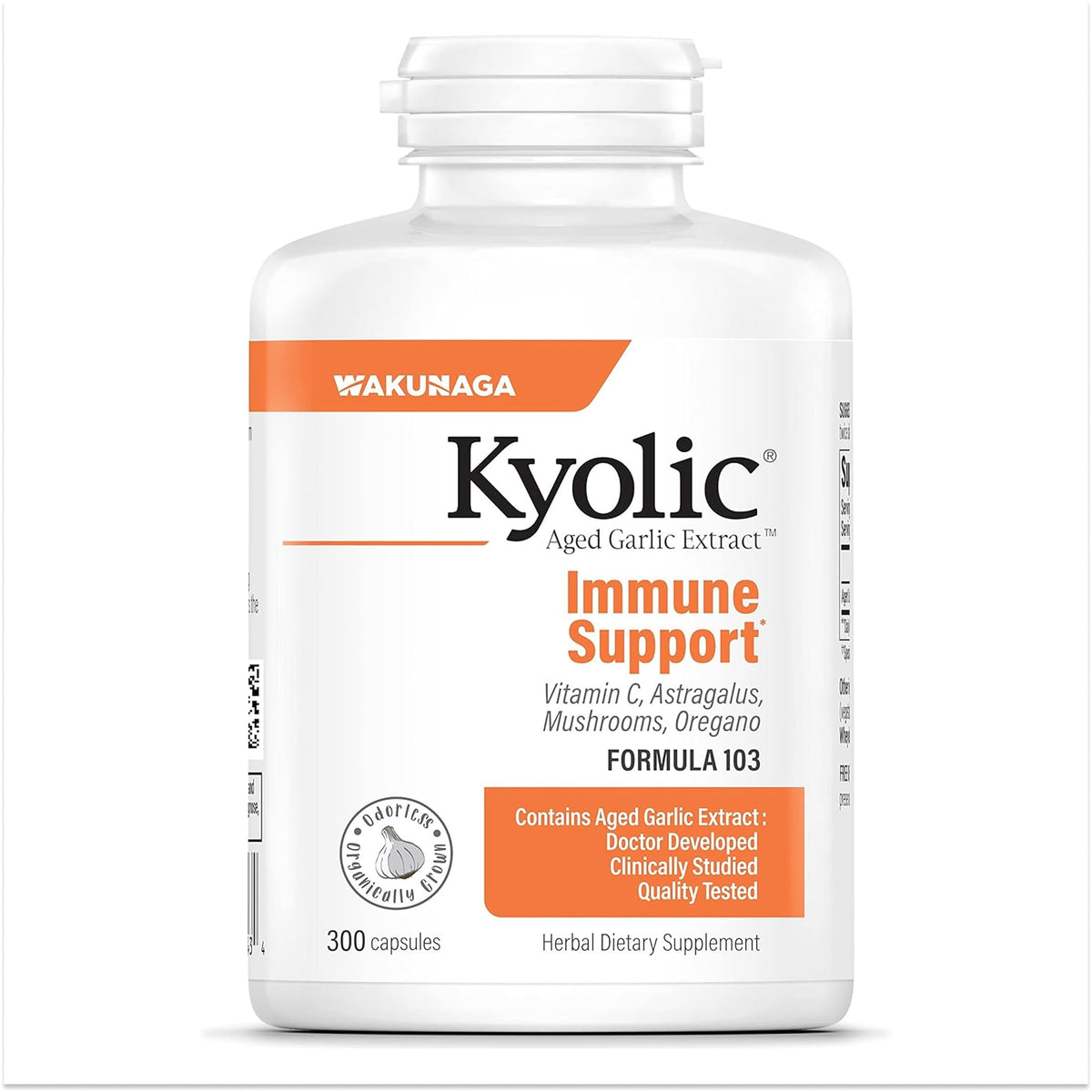 Kyolic Extrait de Ail Vieilli 300 Capsules, vue de face