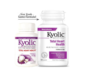 Kyolic Extrait de Ail Vieilli Formule 108 - capsules en main