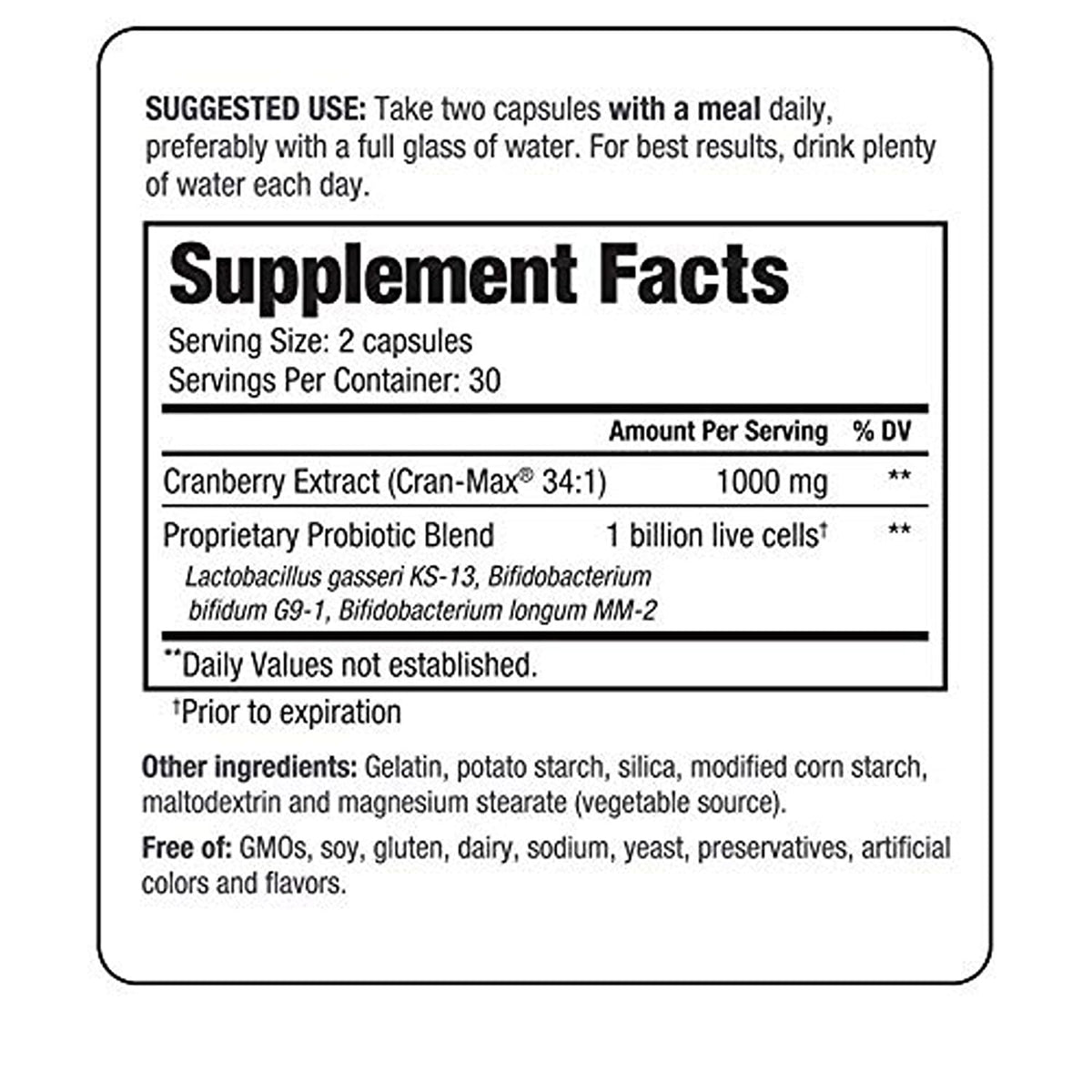 Kyolic Kyo-Dophilus Cran+ Probiotique 60 Capsules avec emballage
