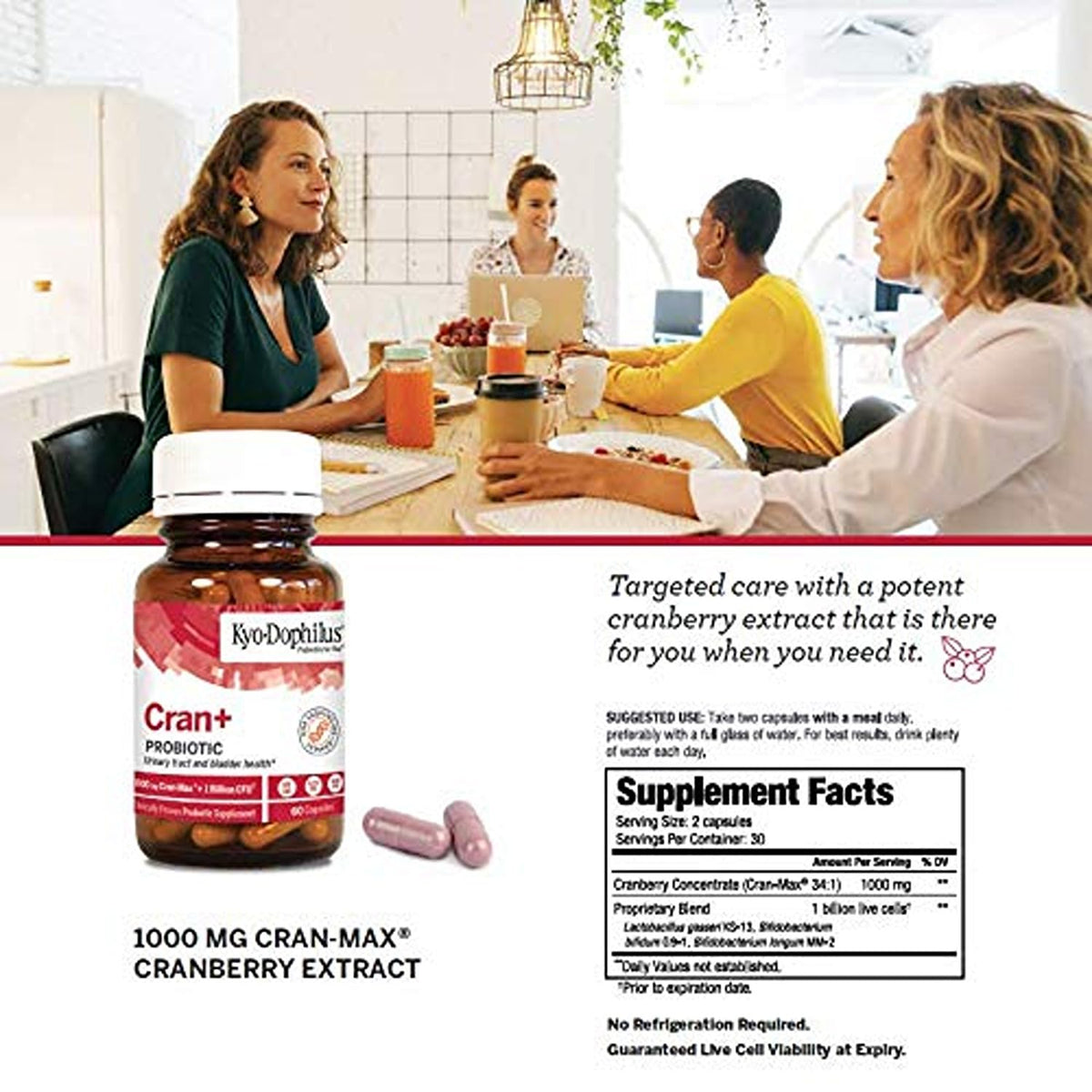 Kyolic Kyo-Dophilus Cran+ Probiotique 60 Capsules avec extrait de canneberge