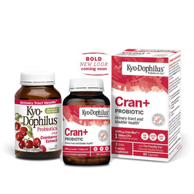 Kyolic Kyo-Dophilus Cran+ Probiotique 60 Capsules sur fond blanc