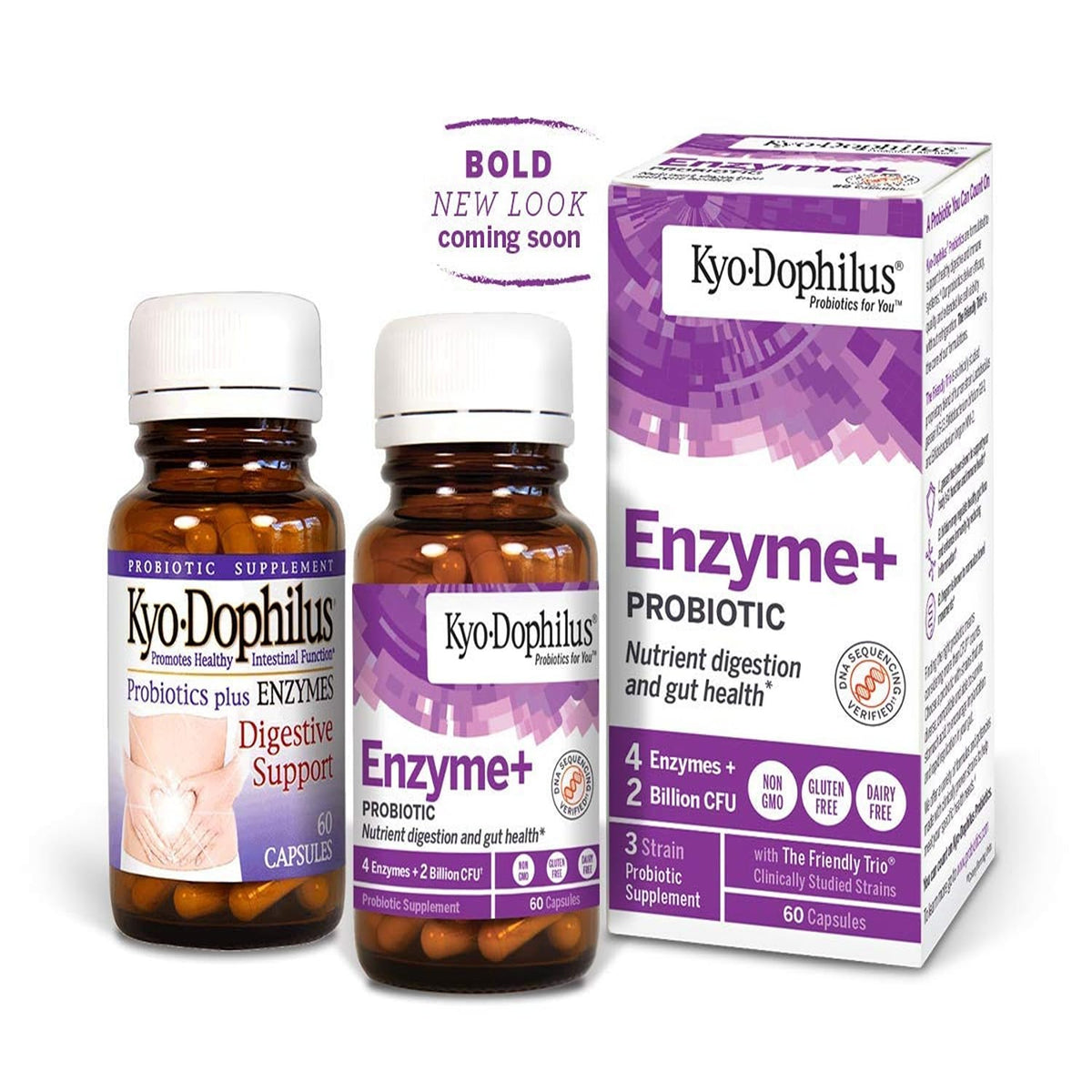 Kyolic Kyo-Dophilus Enzymes+ Probiotique 60 capsules avec des ingrédients