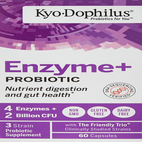 Kyolic Kyo-Dophilus Enzymes+ Probiotique 60 capsules vue de face