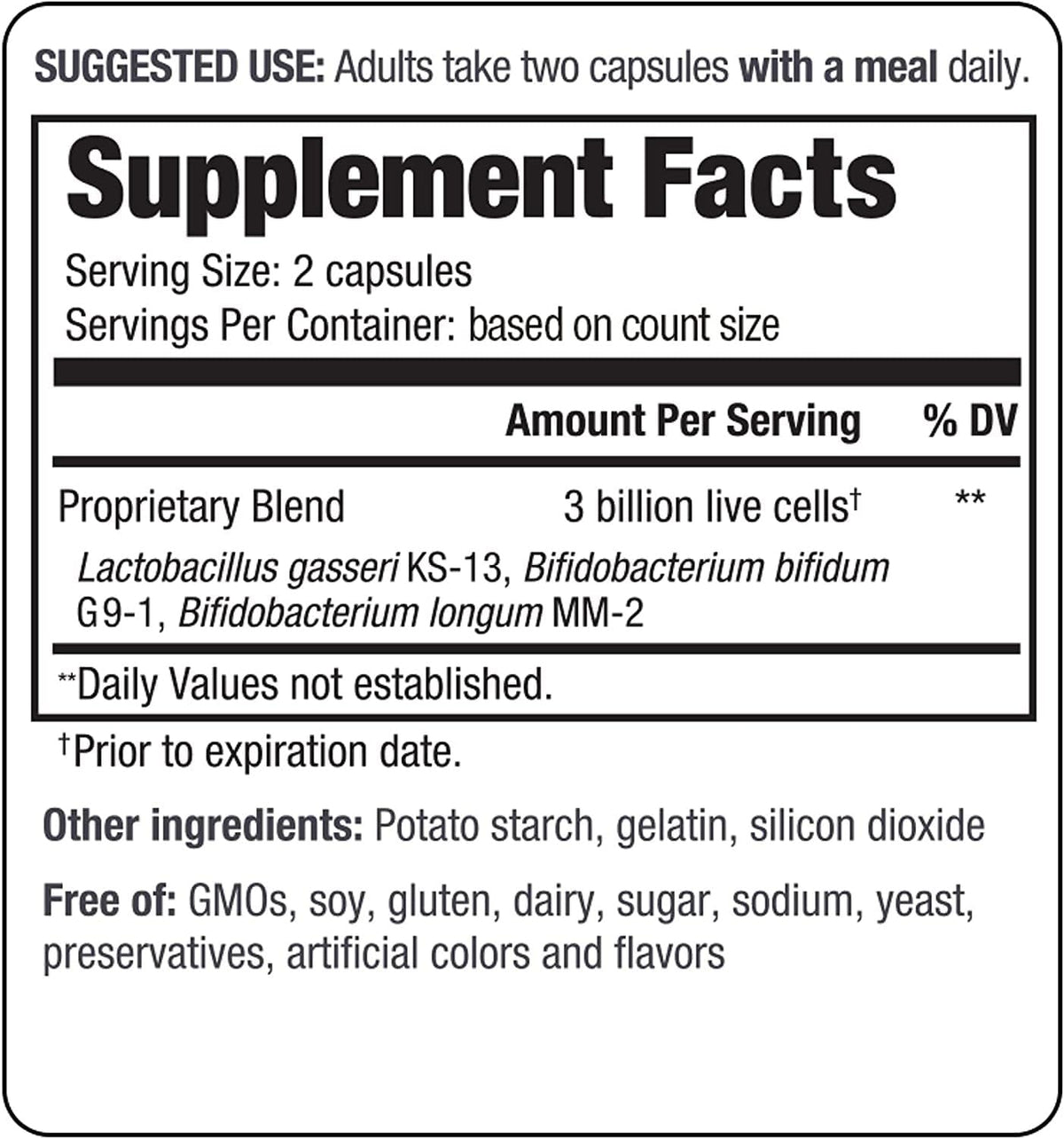 Kyolic Kyo-Dophilus Probiotique Capsules avec étiquette