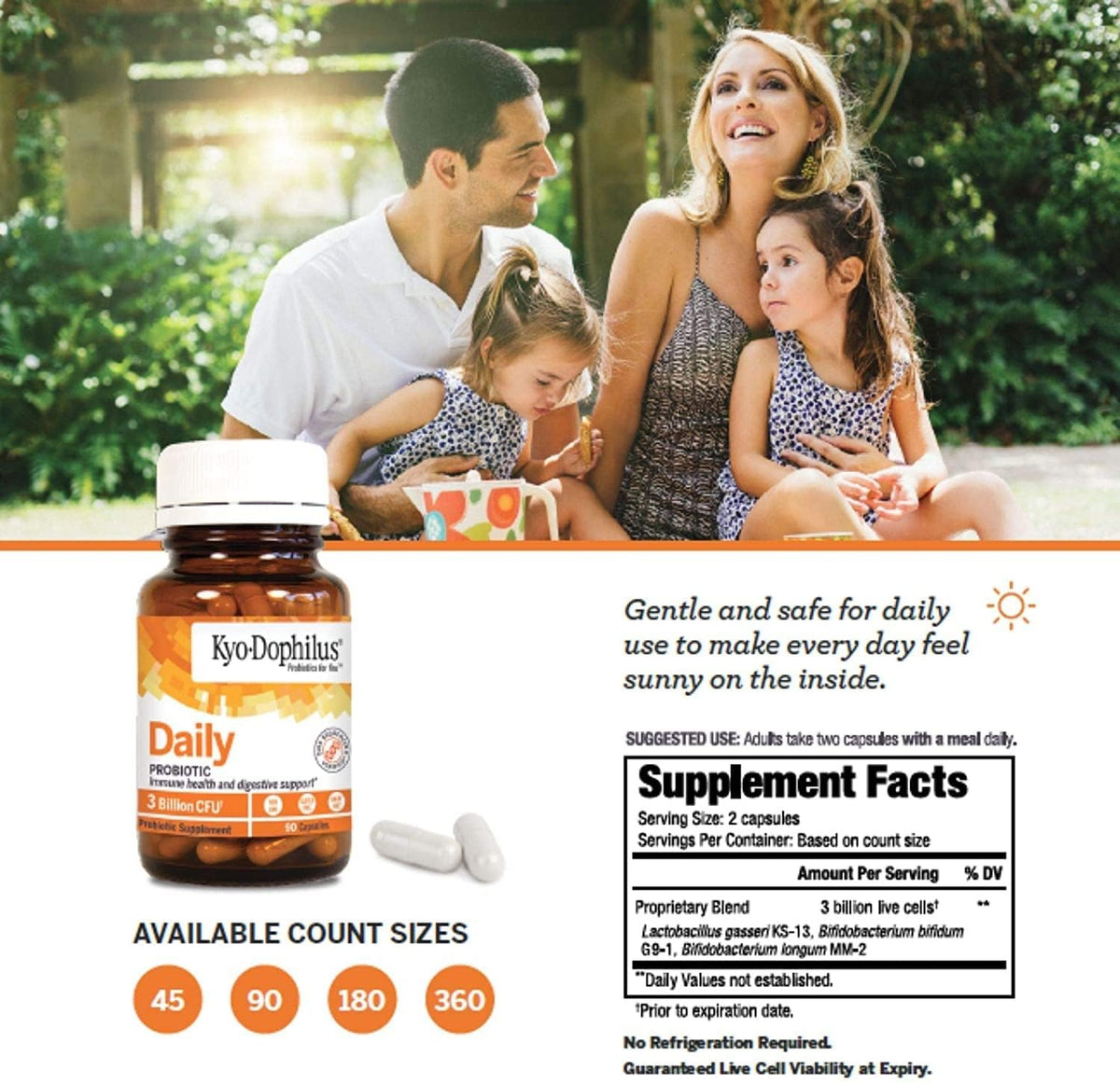 Kyolic Kyo-Dophilus Probiotique Capsules ouvertes montrant le contenu