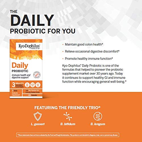 Kyolic Kyo-Dophilus Probiotique Quotidien avec étiquette visible