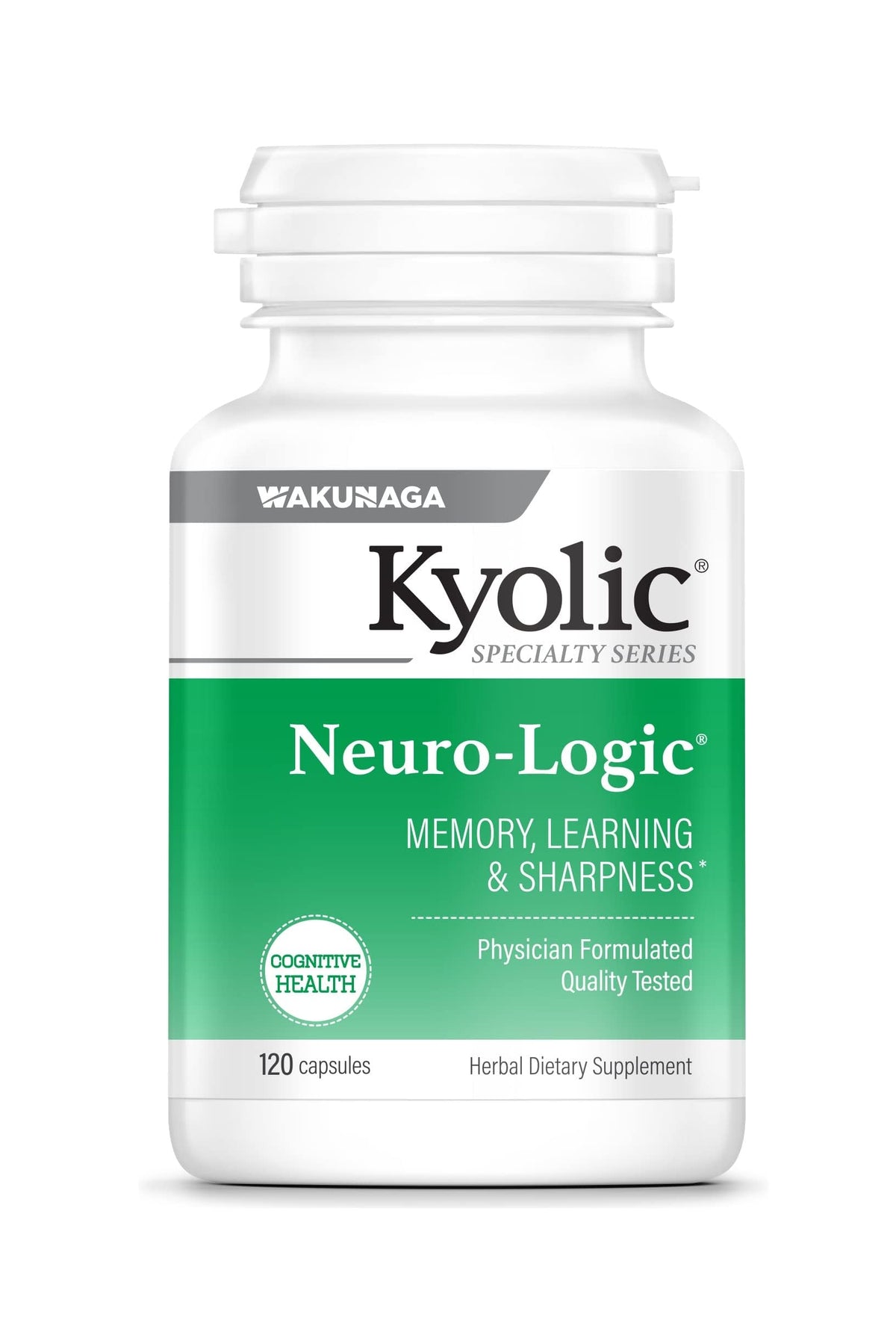 Kyolic Neuro-Logic 120 gélules vue avant du flacon