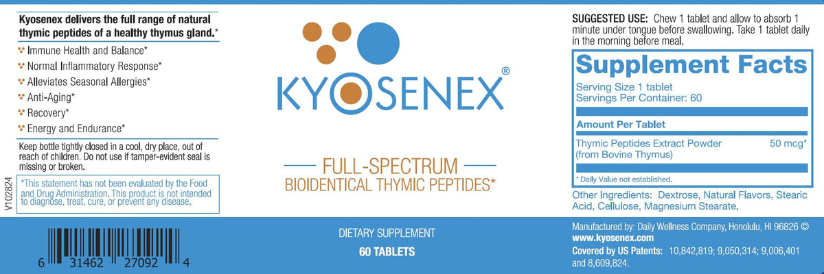 Kyosenex complément alimentaire peptides thymiques sur une table