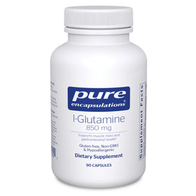 L-Glutamine 850 mg Pure Encapsulations 90 capsules vue avant