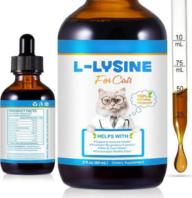L-Lysine pour Chats 60ml en flacon avec étiquette