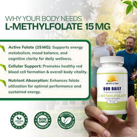 L-Méthylfolate 15mg en capsules avec un verre d'eau