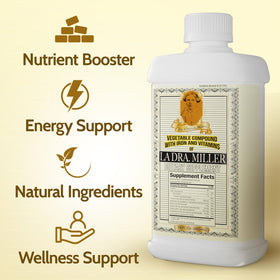 LA DRA. MILLER Complément Alimentaire Végétal 16 fl oz - étiquette avec informations nutritionnelles