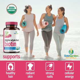 Label biologique USDA sur le flacon de biotine LifeGarden Naturals